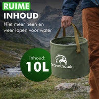 Opvouwbare camping emmer met stevig handvat dragen
