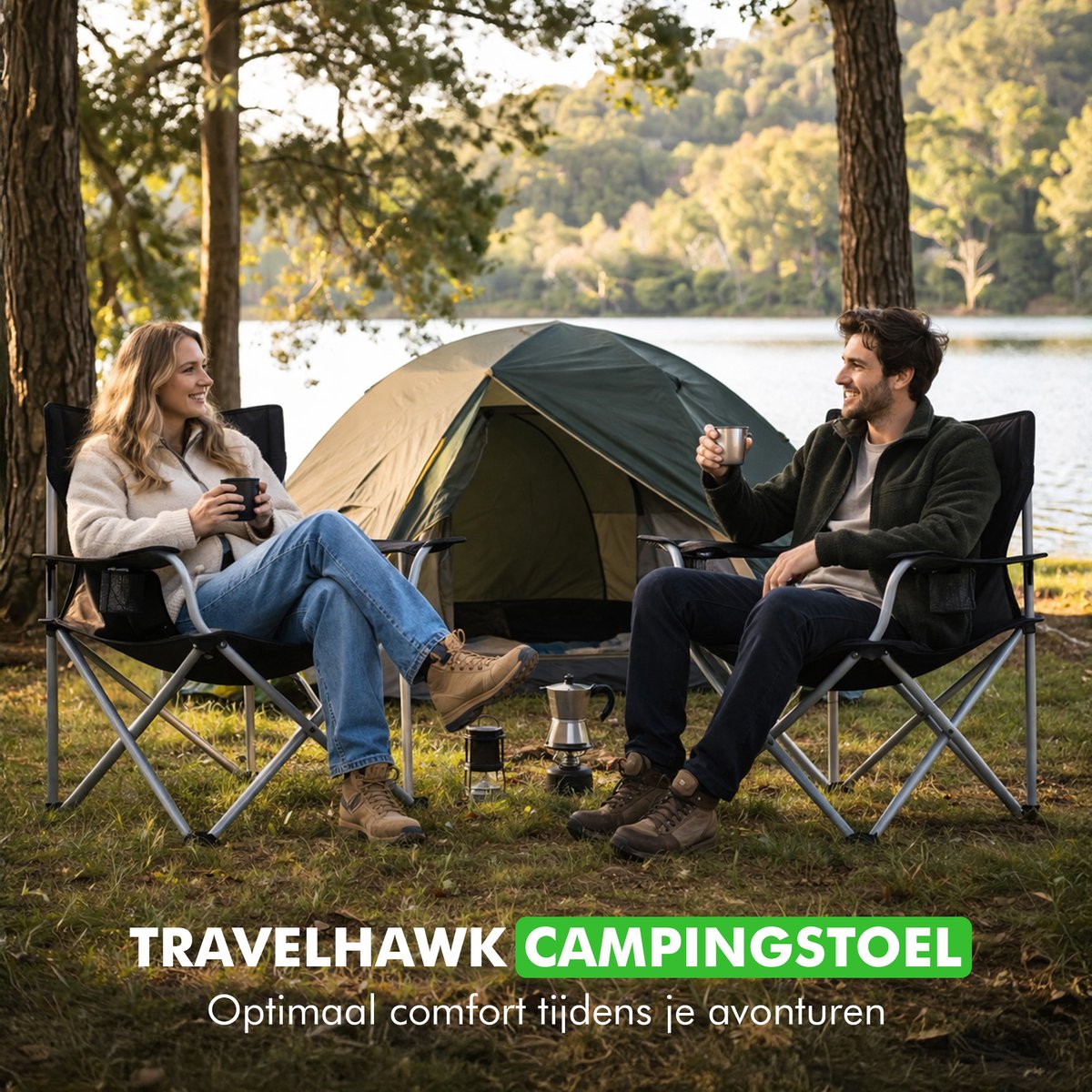 Opvouwbare campingstoelen met draagtas