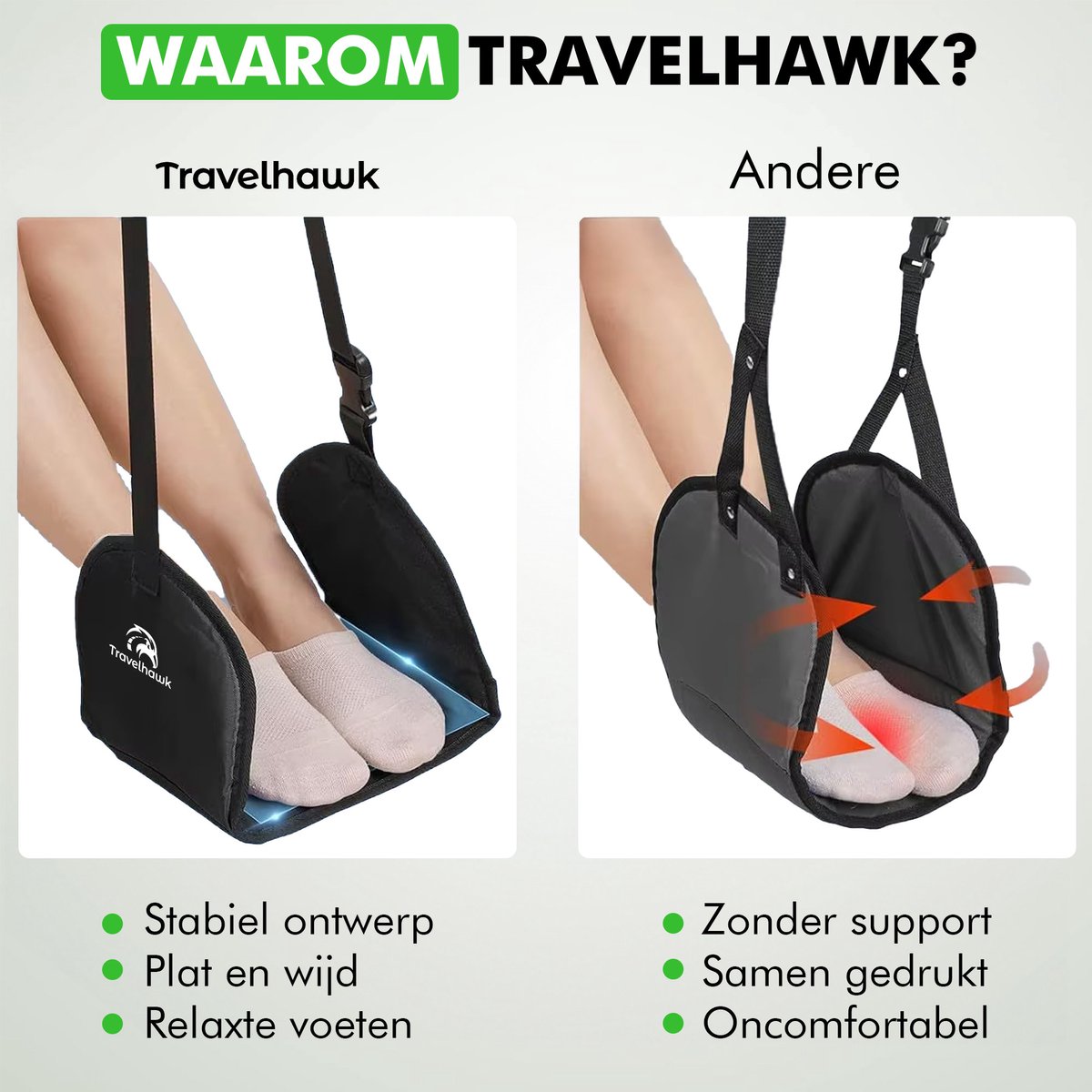 Opvouwbare voetensteun voor reizen en vakanties