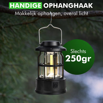 Outdoor tentlamp zwart compact ontwerp