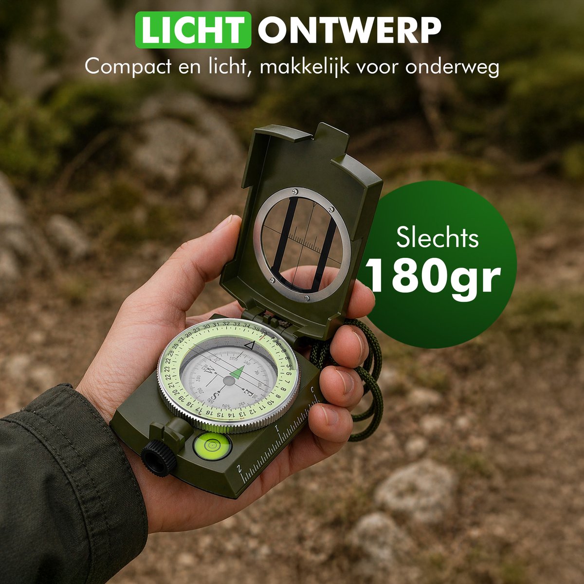 Professioneel survival kompas schokbestendig ontwerp