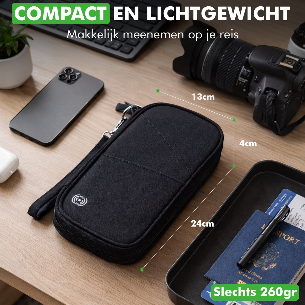 RFID blocking bescherming in Travelhawk travel wallet