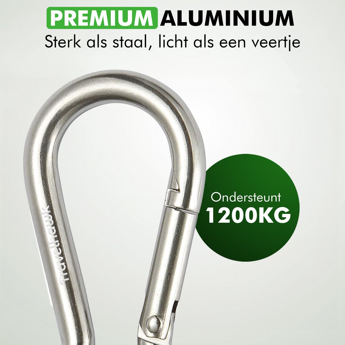 Sleutelhanger met Travelhawk karabijnhaak zilver