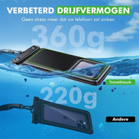 Smartphone in Travelhawk waterdicht hoesje onder water
