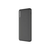 Grijze slanke Travelhawk powerbank met twee USB-C-poorten