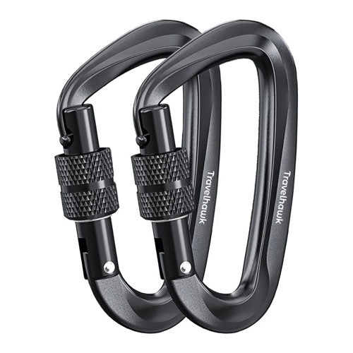 Travelhawk Karabijnhaak Aluminium Zwart