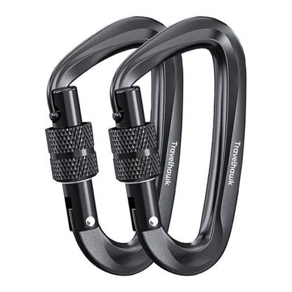 Travelhawk Karabijnhaak Aluminium Zwart