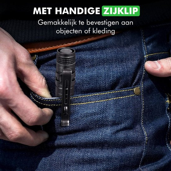 Travelhawk LED-zaklamp oplaadbaar zwart aluminium body