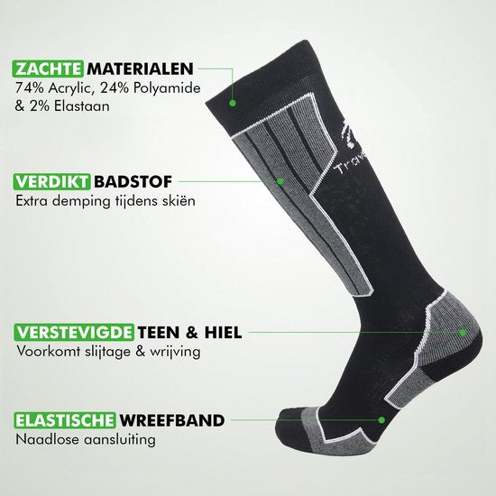 Travelhawk Skisokken Zwart Detail