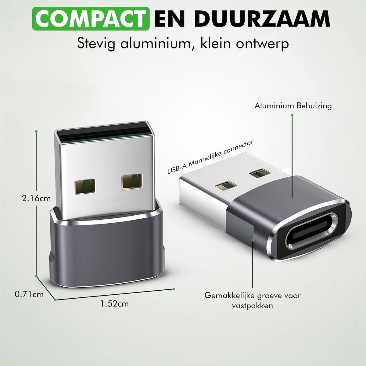 Travelhawk USB-A naar USB-C adapter set