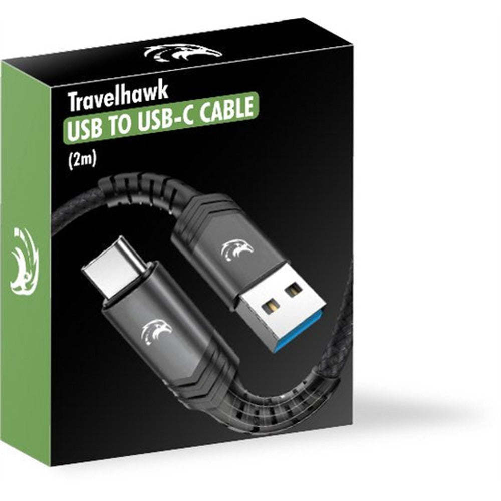 Travelhawk USB-C kabel zwart compact en reisklaar