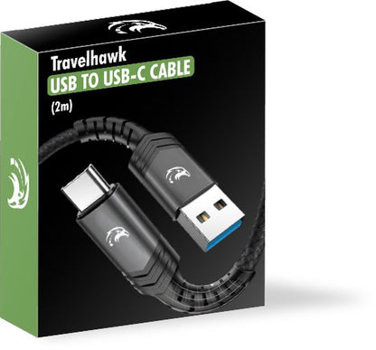Travelhawk USB-C kabel zwart compact en reisklaar