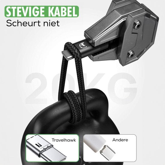 Travelhawk USB 3.0 naar USB-C kabel zwart