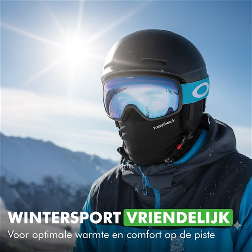 Travelhawk balaclava helmmuts zwart multifunctioneel gebruik
