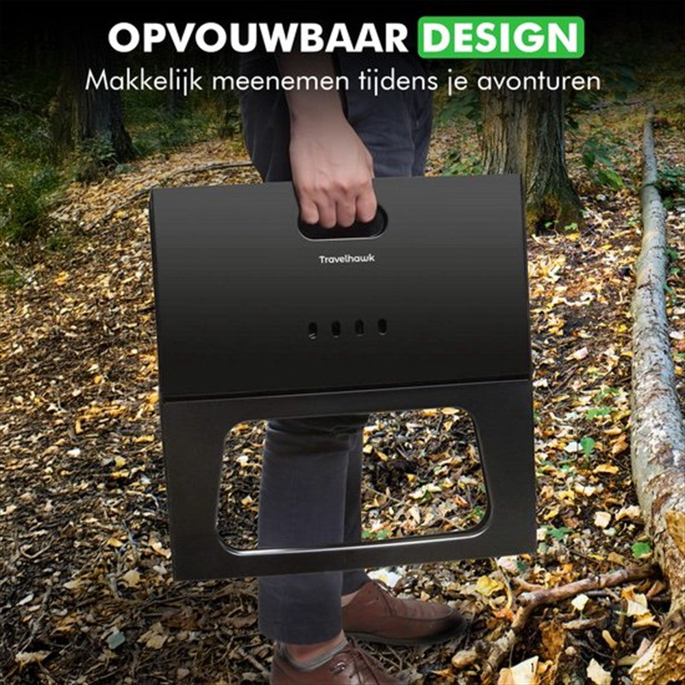 Travelhawk barbecue compact ingeklapt voor transport
