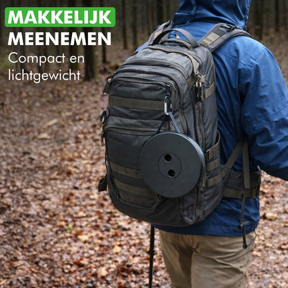 Travelhawk camping kruk uitgeklapt buiten gebruik
