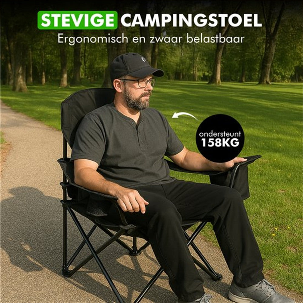 Travelhawk campingstoel XL uitgeklapt