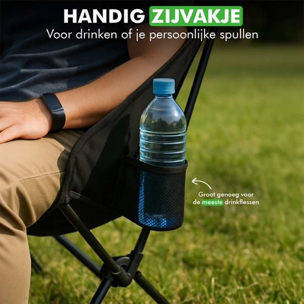 Travelhawk campingstoel met bekerhouder detail