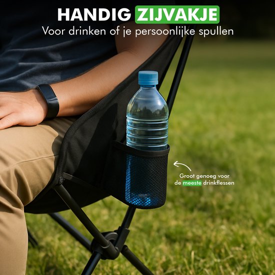 Travelhawk campingstoel met bekerhouder detail