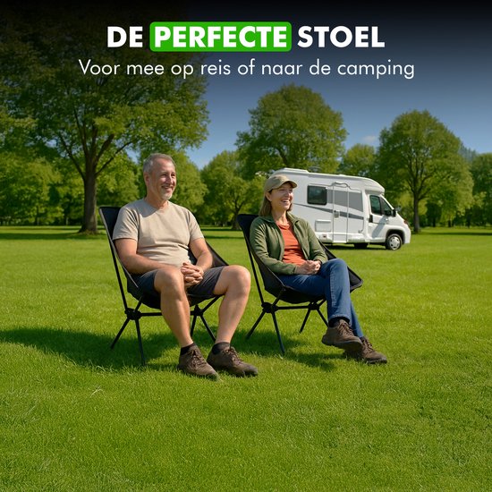 Travelhawk campingstoel uitgeklapt in buitenomgeving