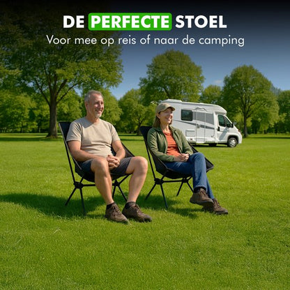 Travelhawk campingstoel uitgeklapt in buitenomgeving