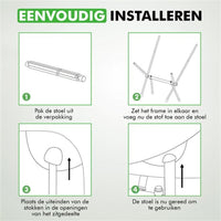 Travelhawk campingstoel zwart met stevig frame