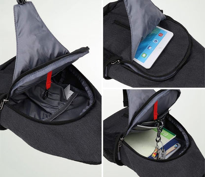 Travelhawk crossbody tas met zijvak voor waterfles tijdens wandelen en reizen
