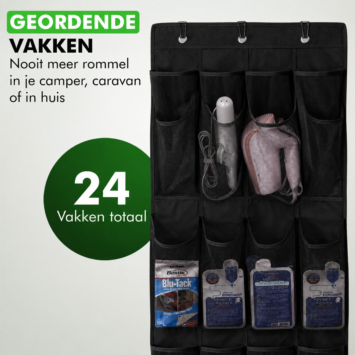 Travelhawk deur organizer met 24 opbergvakken voor schoenen en kleine accessoires