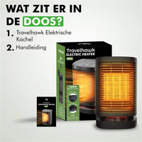 Travelhawk elektrische kachel compact formaat voor thuis of kantoor