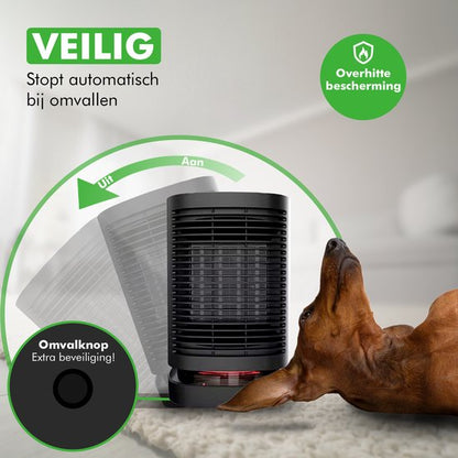 Travelhawk elektrische verwarming in gebruik in woonkamer