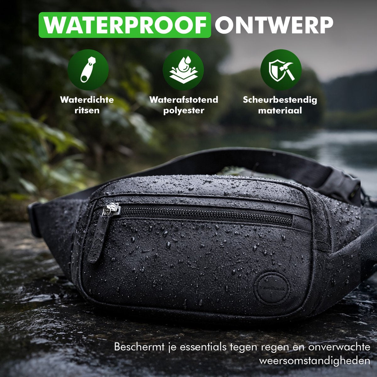 Travelhawk fanny pack met verstelbare draagband