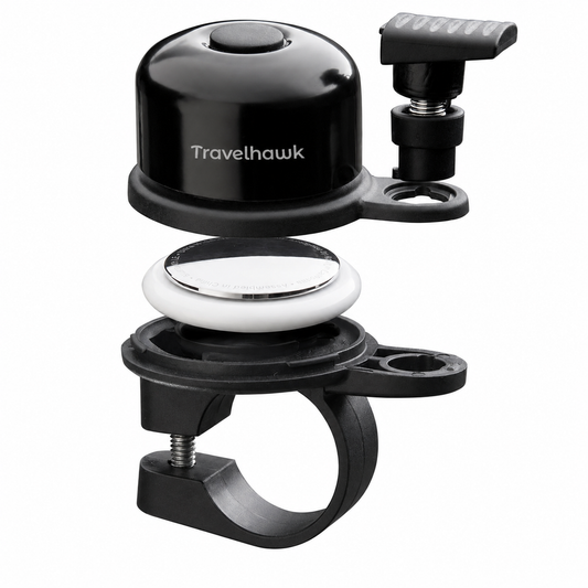 Travelhawk fietsbel met AirTag houder 