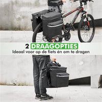 Travelhawk fietstas waterdicht zwart voor bagagedrager