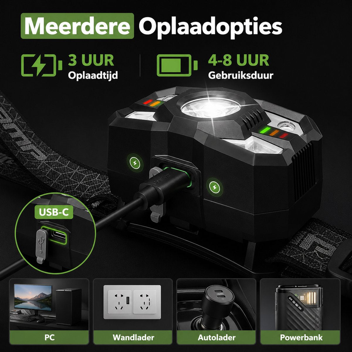 Travelhawk hardloop verlichting met handsfree LED verlichting voor buitengebruik