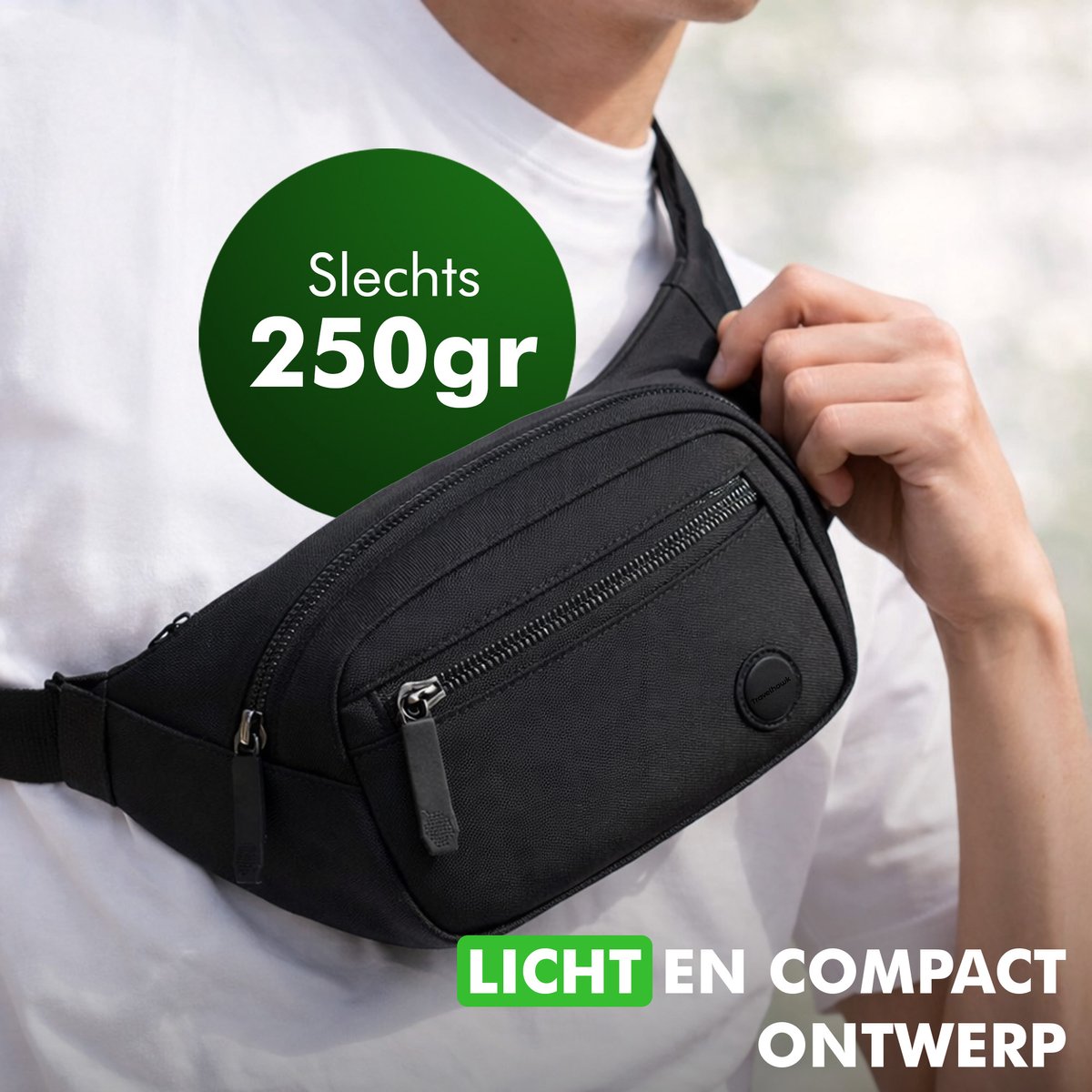 Travelhawk heuptas voor telefoon en paspoort