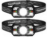 Travelhawk hoofdlamp oplaadbaar 2000 lumen set van 2 zwarte