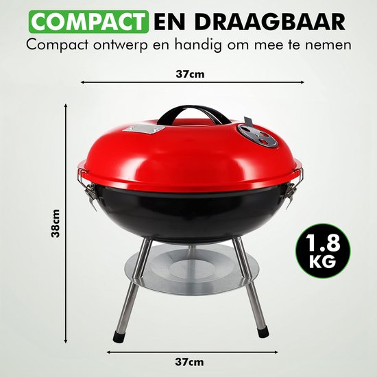 Travelhawk houtskoolbarbecue detail materiaal