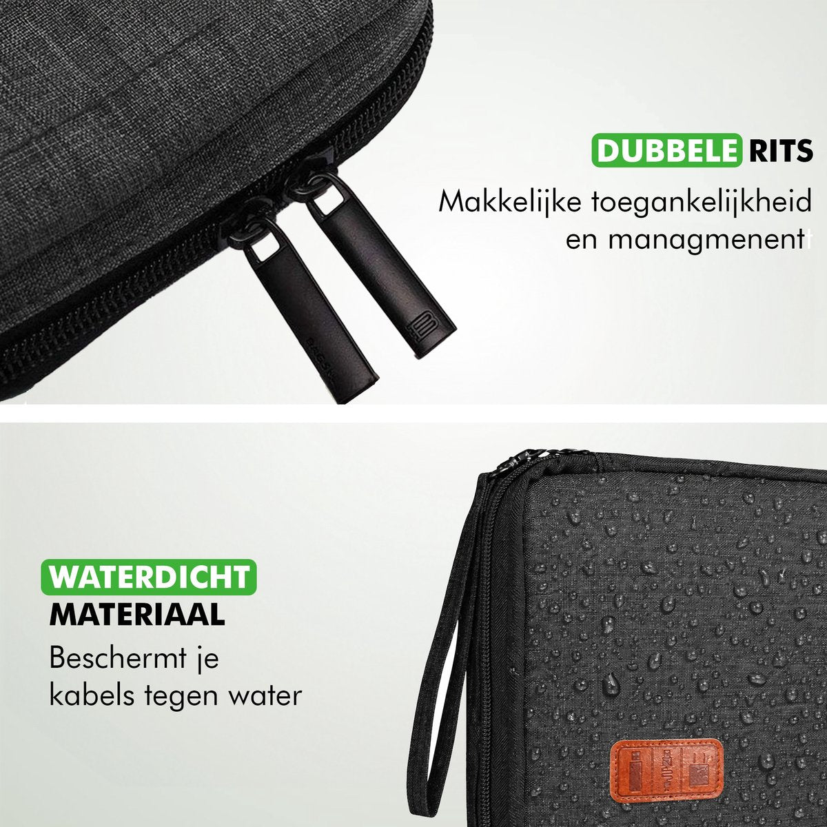 Travelhawk kabel organizer in gebruik tijdens reizen – georganiseerde elektronica