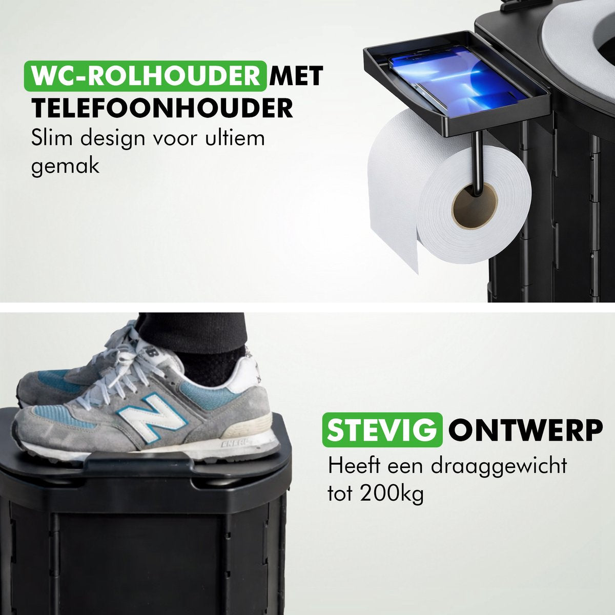 Travelhawk mobiel toilet stevig kunststof design

