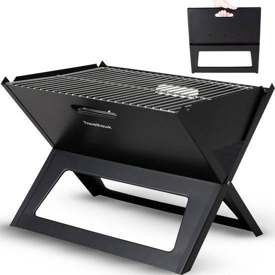 Travelhawk opvouwbare barbecue draagbare grill zwart