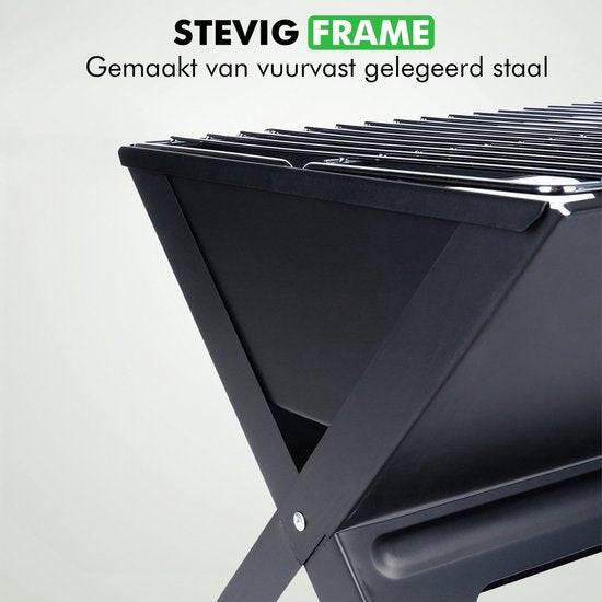 Travelhawk opvouwbare barbecue zwart sterke constructie