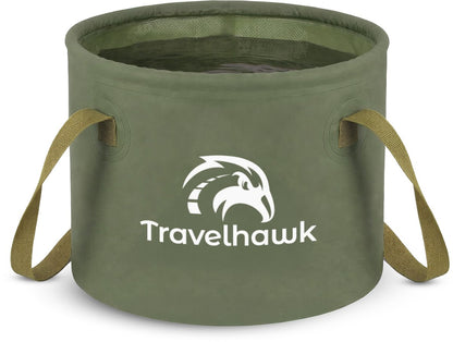 Travelhawk opvouwbare emmer 10 liter camping gebruik
