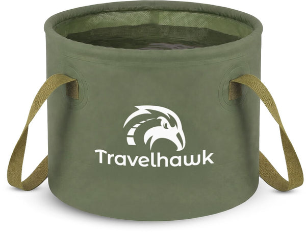 Travelhawk opvouwbare emmer 10 liter camping gebruik
