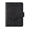 Travelhawk paspoorthoesje travel wallet zwart met wereldkaart