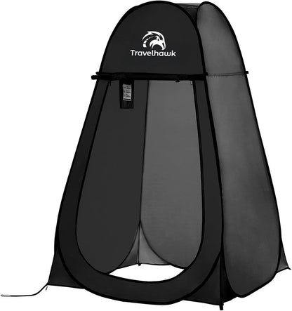 Travelhawk pop up douchetent camping privacytent opgezet
