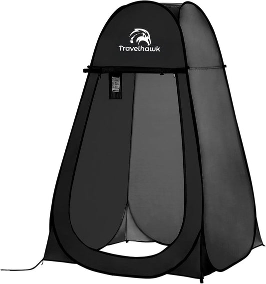 Travelhawk pop up douchetent camping privacytent opgezet
