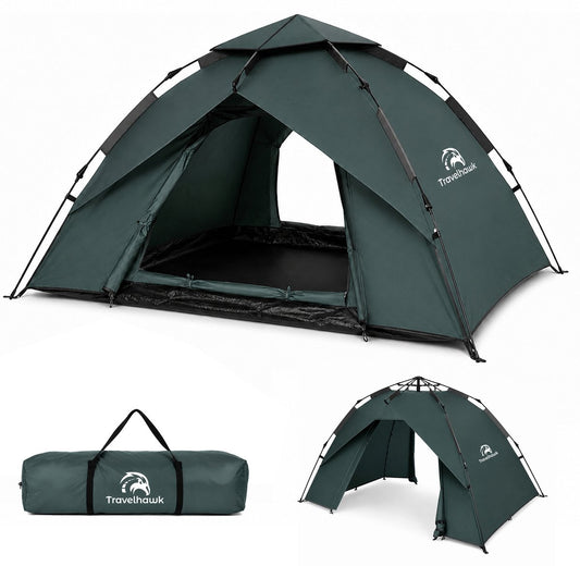 Travelhawk pop up tent 2-3 persoons groen
