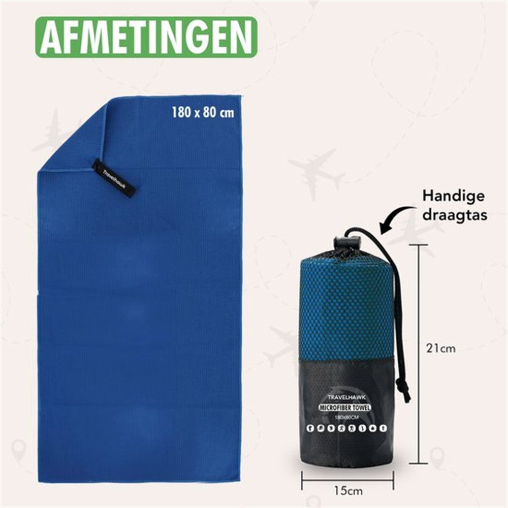 Travelhawk reishanddoek ideaal voor reizen, strand en sport