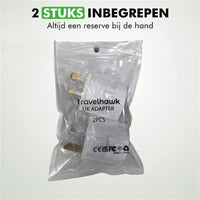 Travelhawk reisstekker UK type G 2 stuks wit