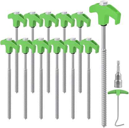 Travelhawk stalen tentharingen 25 cm set van 12 groen
